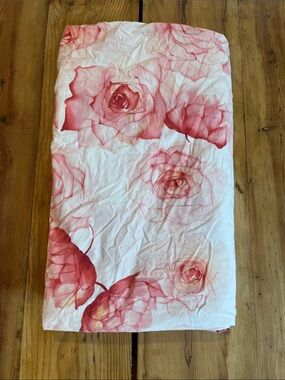 GARNET HILL *Double/Queen* Pink Rose Petal Printed Duvet Cover 100% Cotton